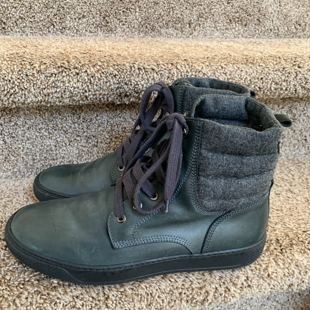 Moncler Men's Dark Green Leather Boots - Picture 2 of 14